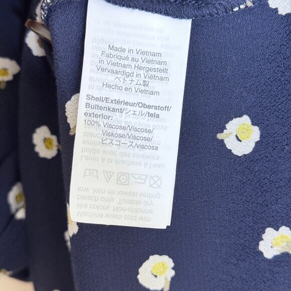 NWT Madewell Button-Back Easy Dress Size Small Daisies Dark Blue Floral $118 - Picture 7 of 7